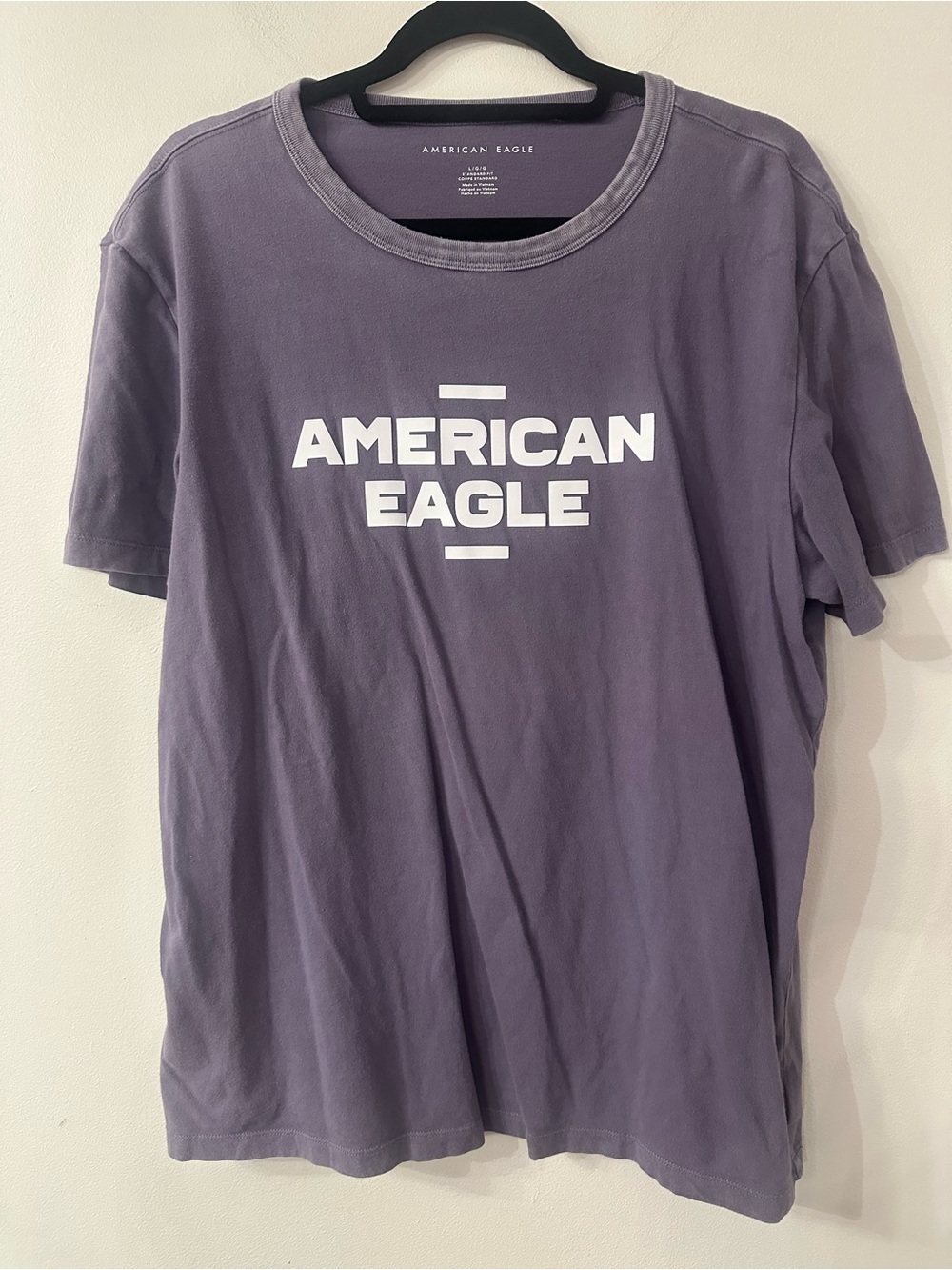 American Eagle Outfitters Purple Logo Short Sleeve Tee